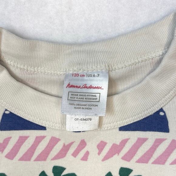 Hanna Andersson Christmas PJ 2PC Set Kids Size 6/7 Organic Cotton Holiday PJs - Picture 3 of 12